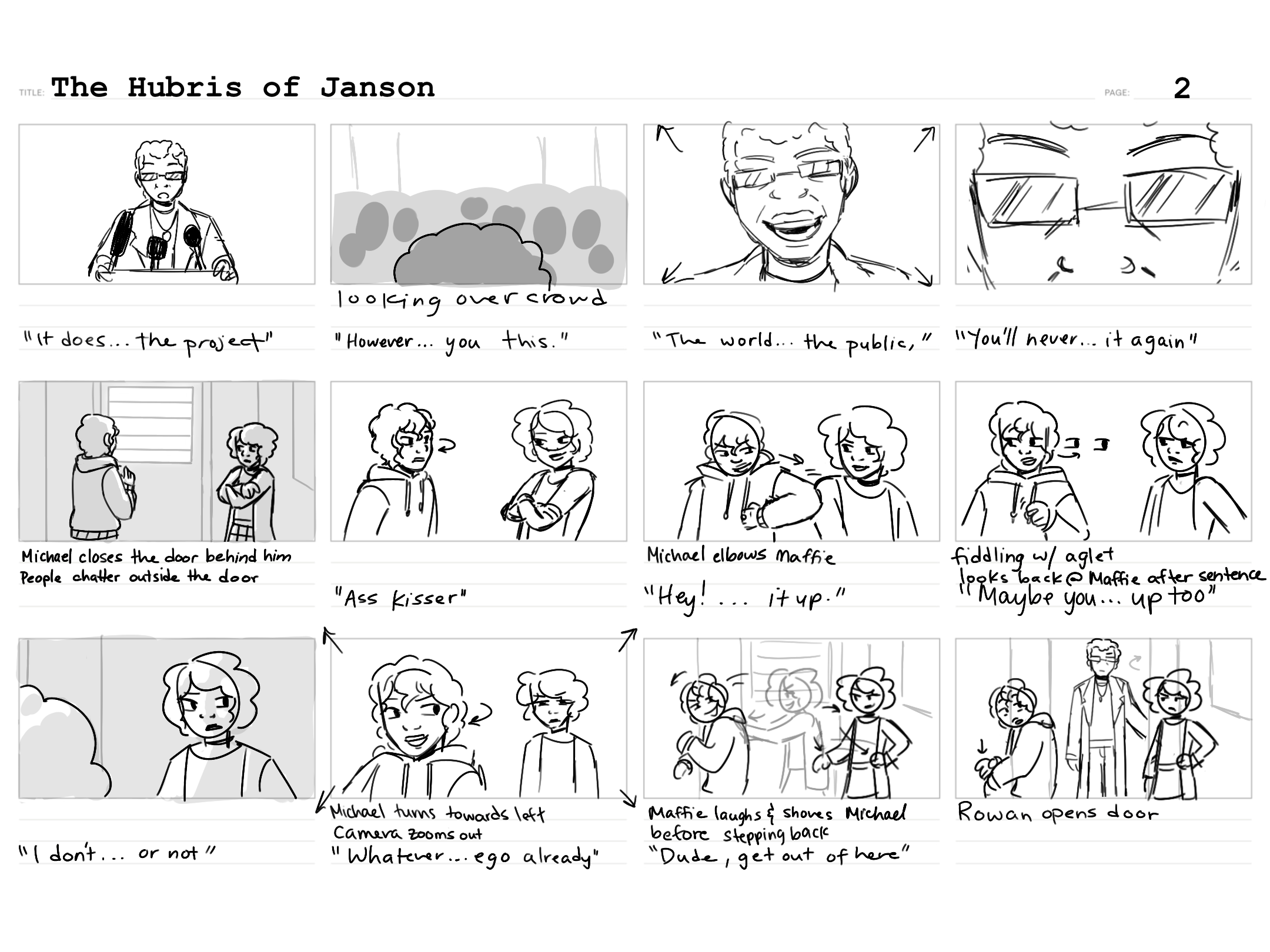 Hubris of Janson Storyboards Page 2